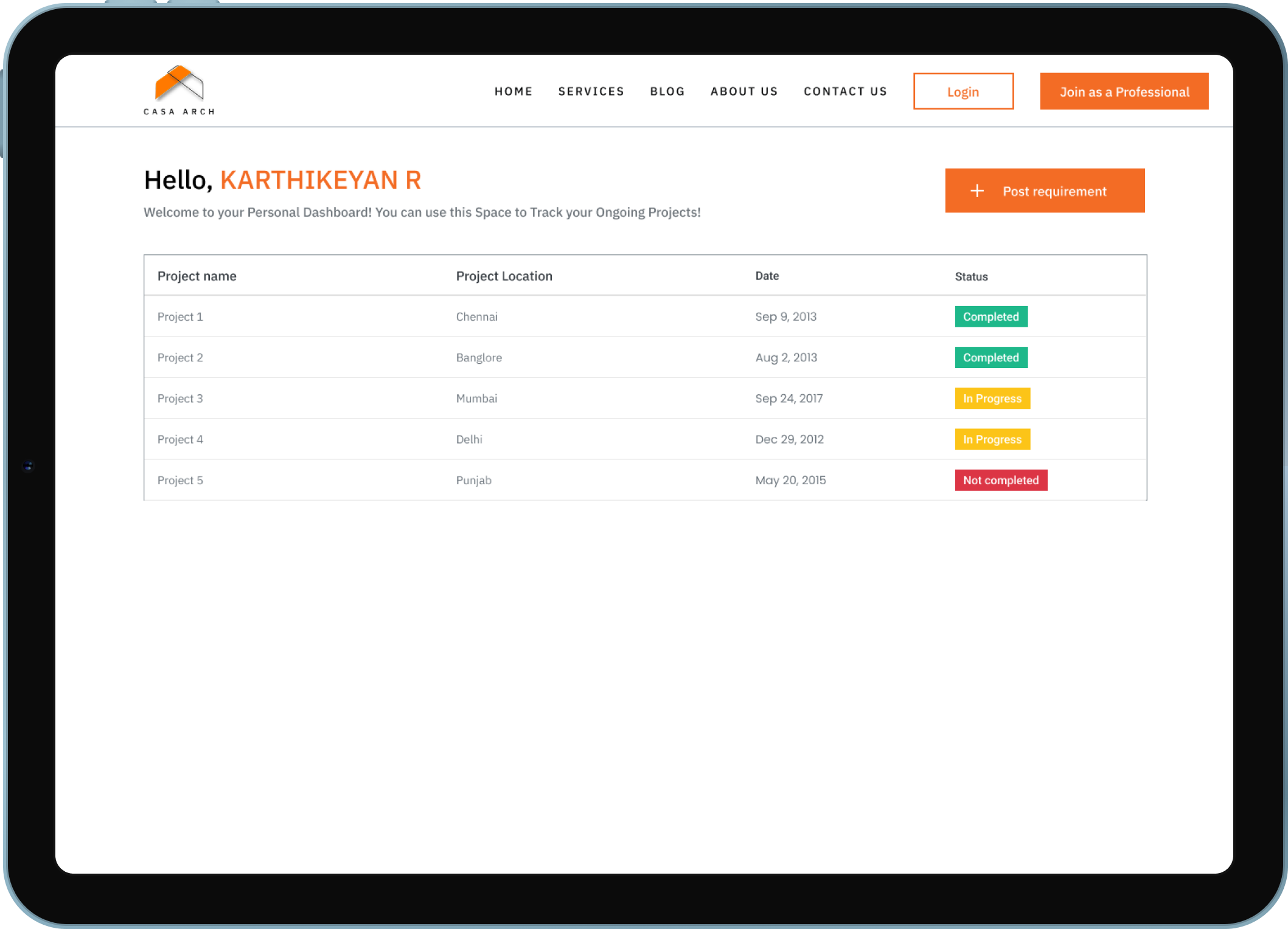 Projects Dashboard