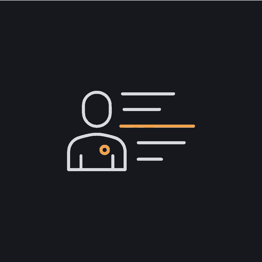 minimal line icon of a person silhouette with a targeted content stream branching toward it, personalization concept