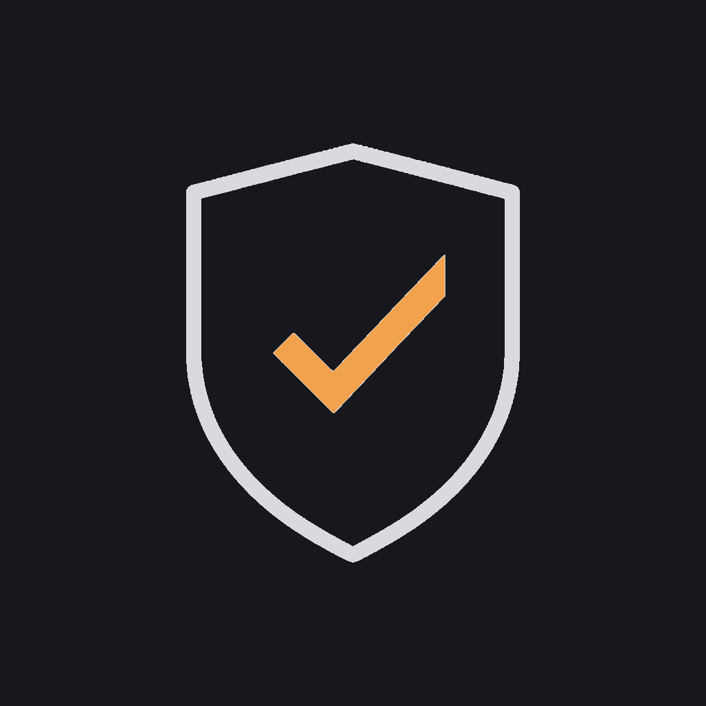 minimal line icon of a shield with a checkmark, content-moderation concept