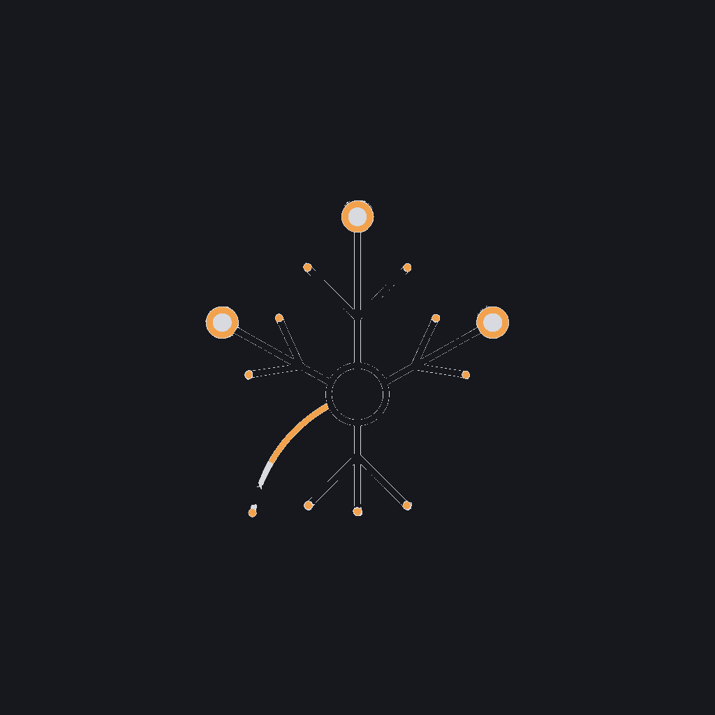 minimal line icon of a branching node/tree structure, concept: AI-native planning logic, not a bolted-on chat bubble