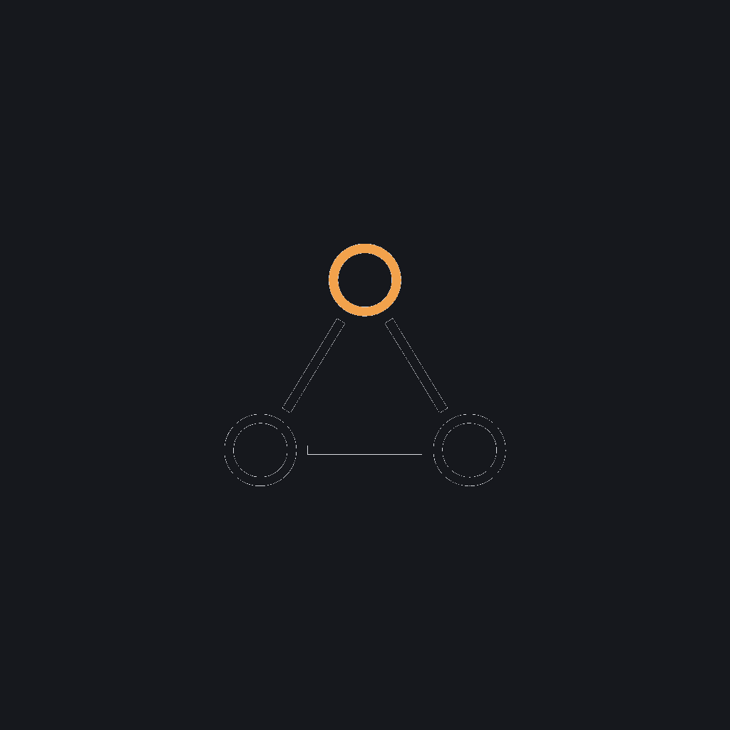 minimal line icon of interconnected nodes forming a small network, concept: architecture and data strategy