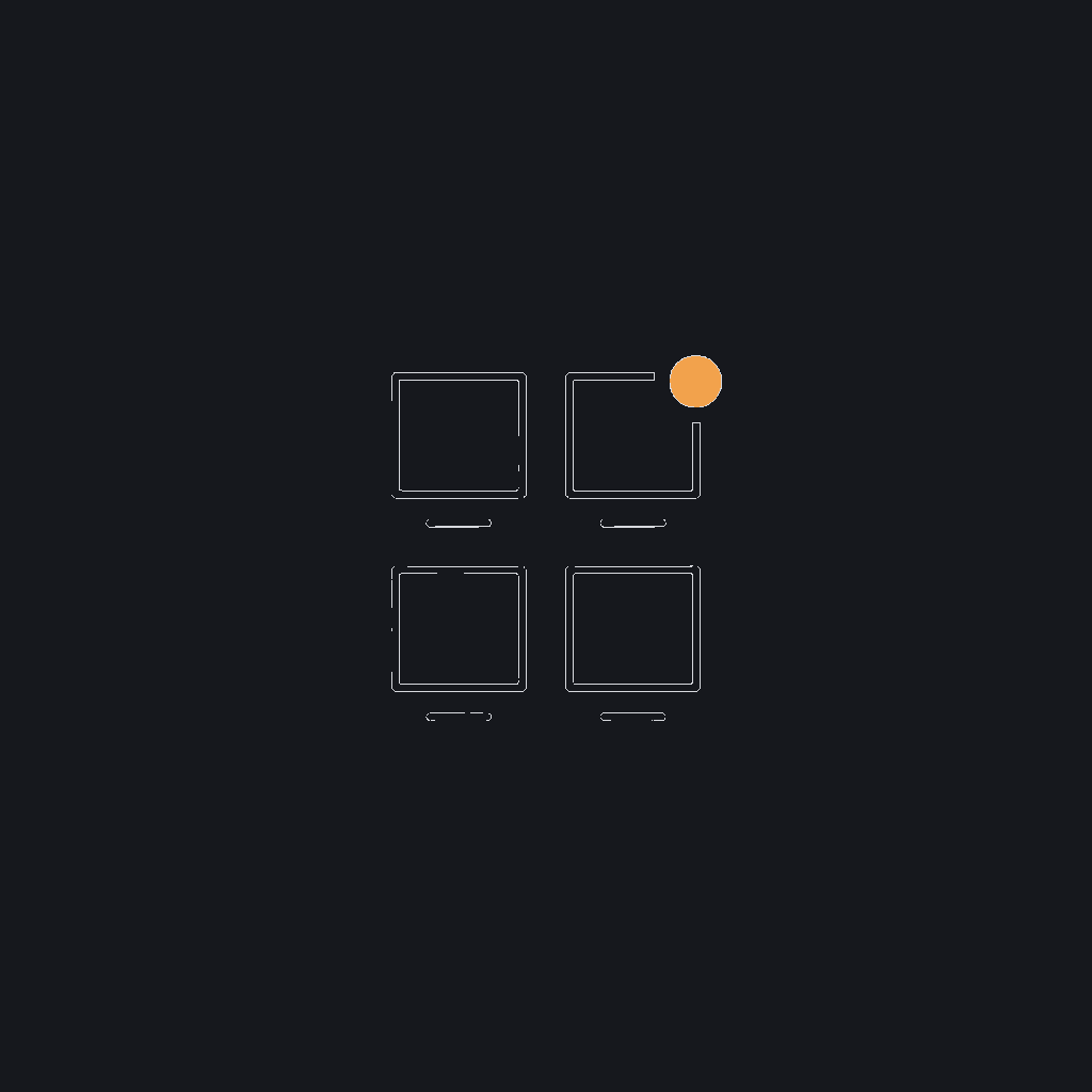 minimal line icon of a grid of small labeled image thumbnails with one thumbnail tagged