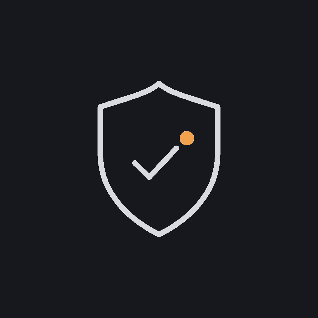 minimal line icon of a shield with a checkmark, representing systems proven in production