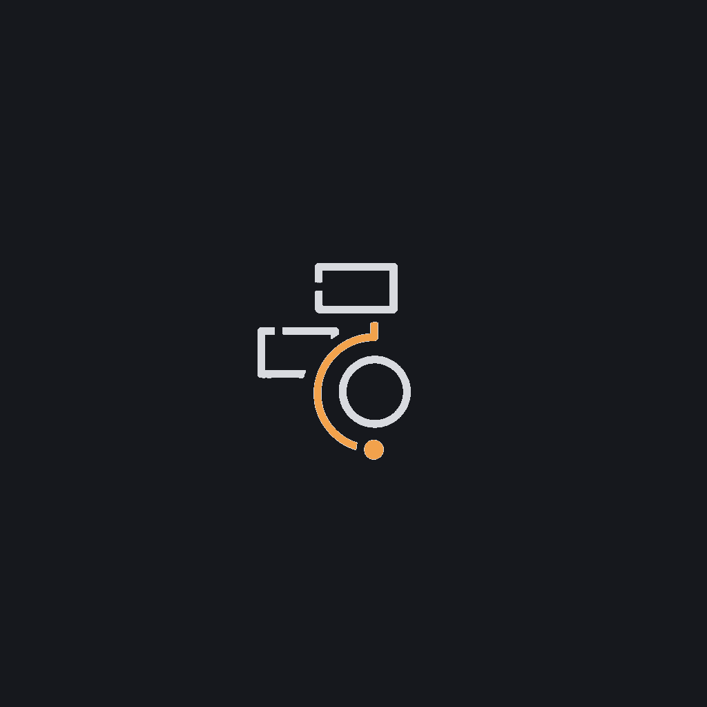 minimal line icon of a small connected node cluster resembling a neural network, model-building concept