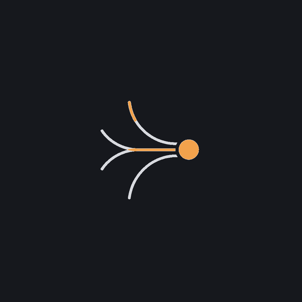 minimal line icon of branching paths converging to one node, model-selection concept