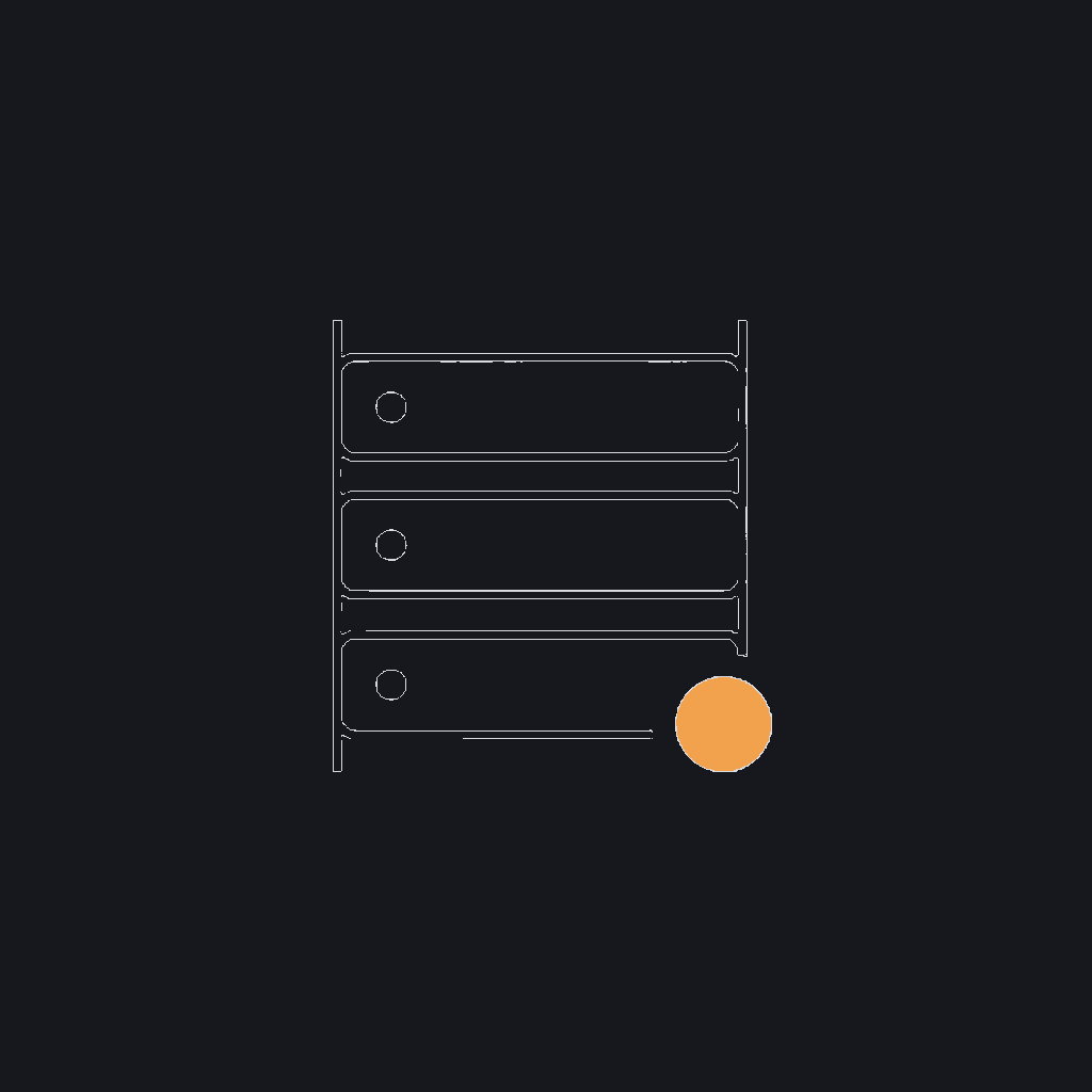minimal line icon of a server rack with a small solid dot beside it