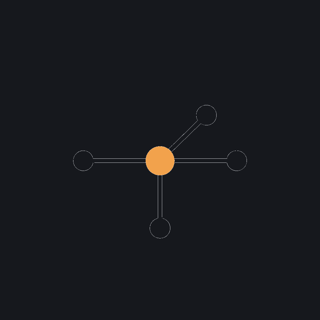 minimal line icon of one point branching into three connected dots