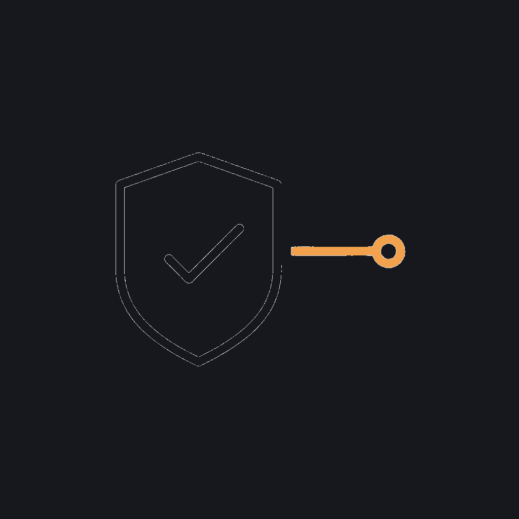 minimal line icon of a shield with a checkmark, security-hardening concept