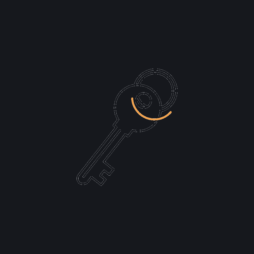 minimal line icon of a single key on a ring, ownership-transfer concept