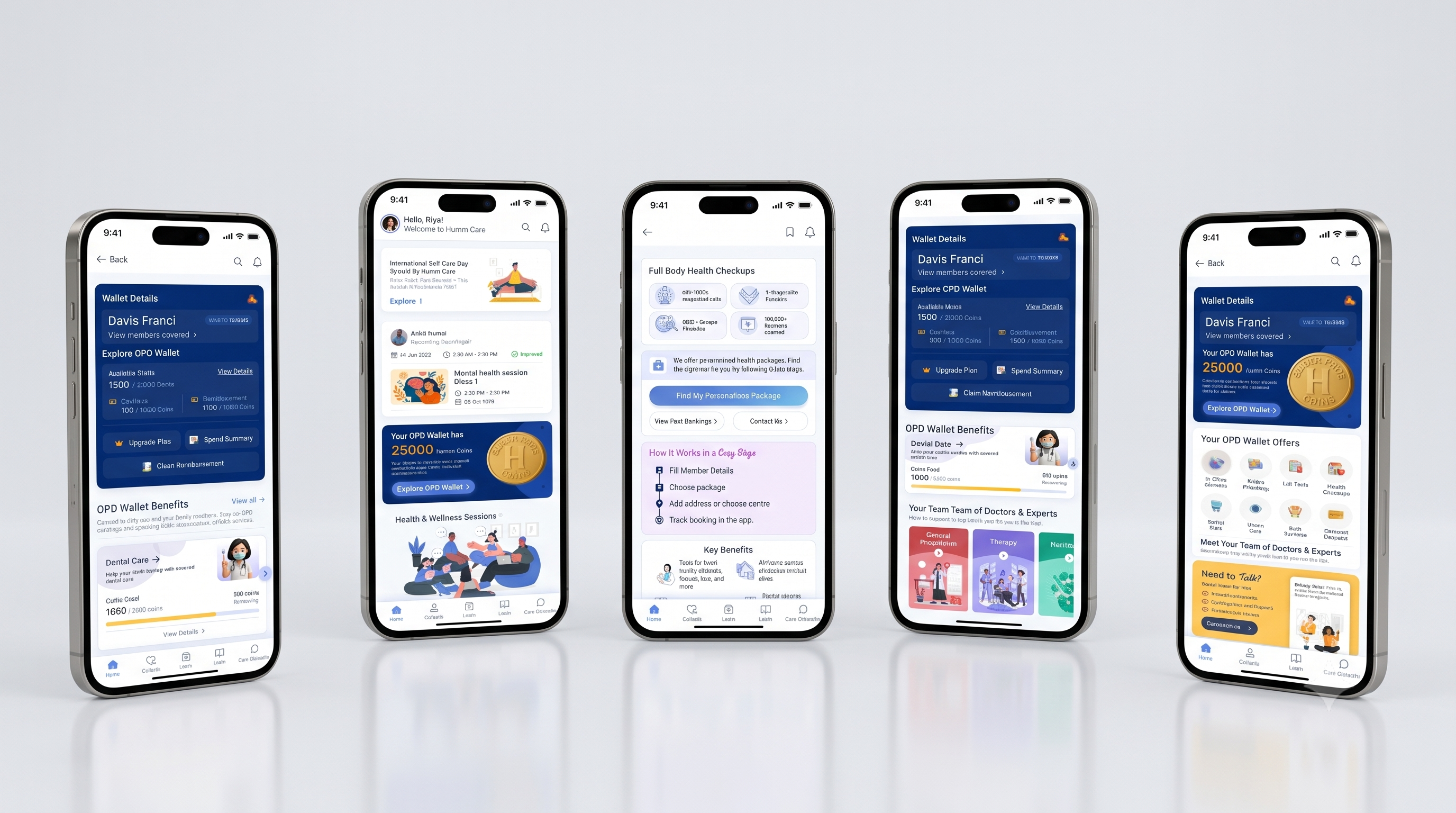 screenshot of the Hummcare product interface, primary dashboard or home screen