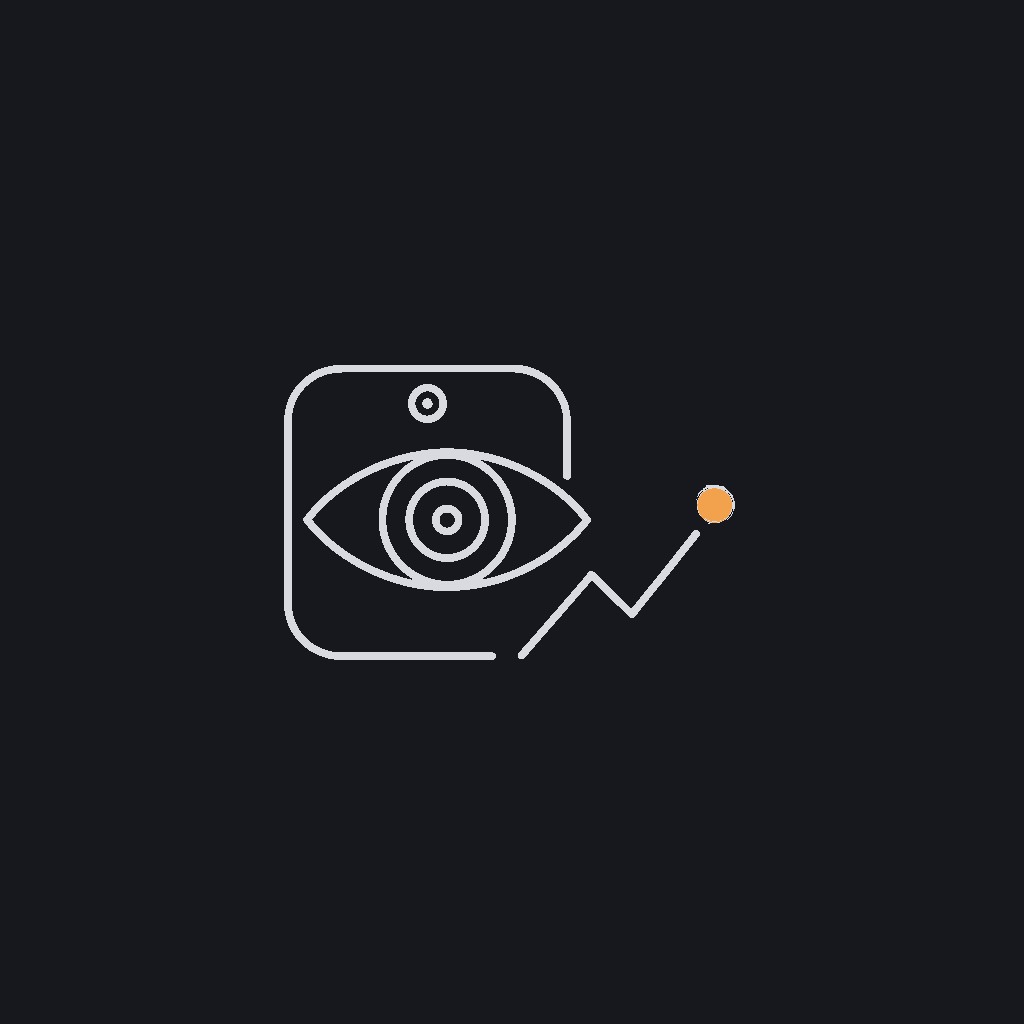 minimal line icon of an eye overlaid on a webcam outline, representing remote exam monitoring
