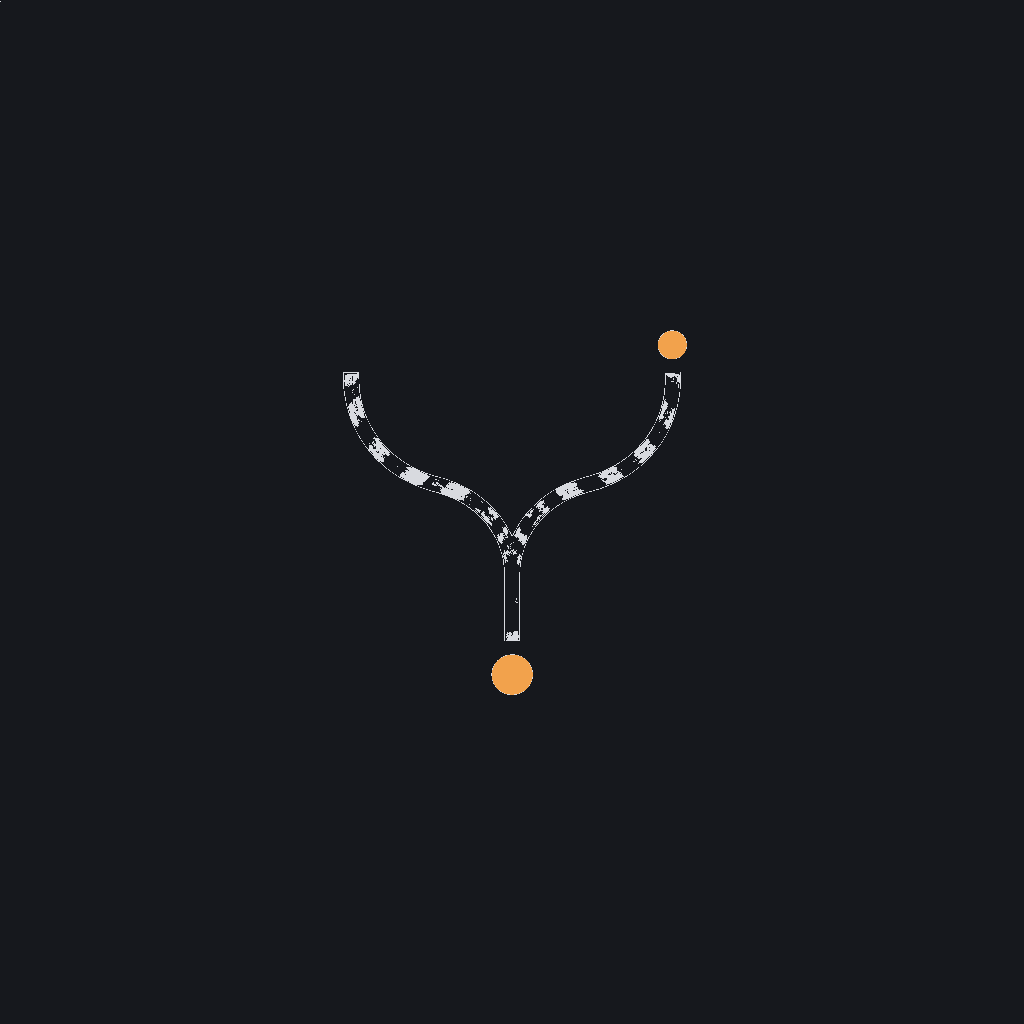 minimal line icon of a delivery route splitting into two branches, dispatch/assignment concept