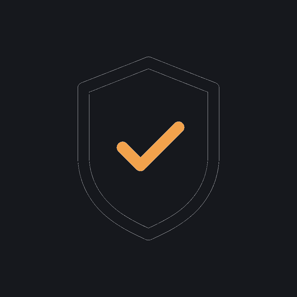 tiny line icon, shield with checkmark, QA concept