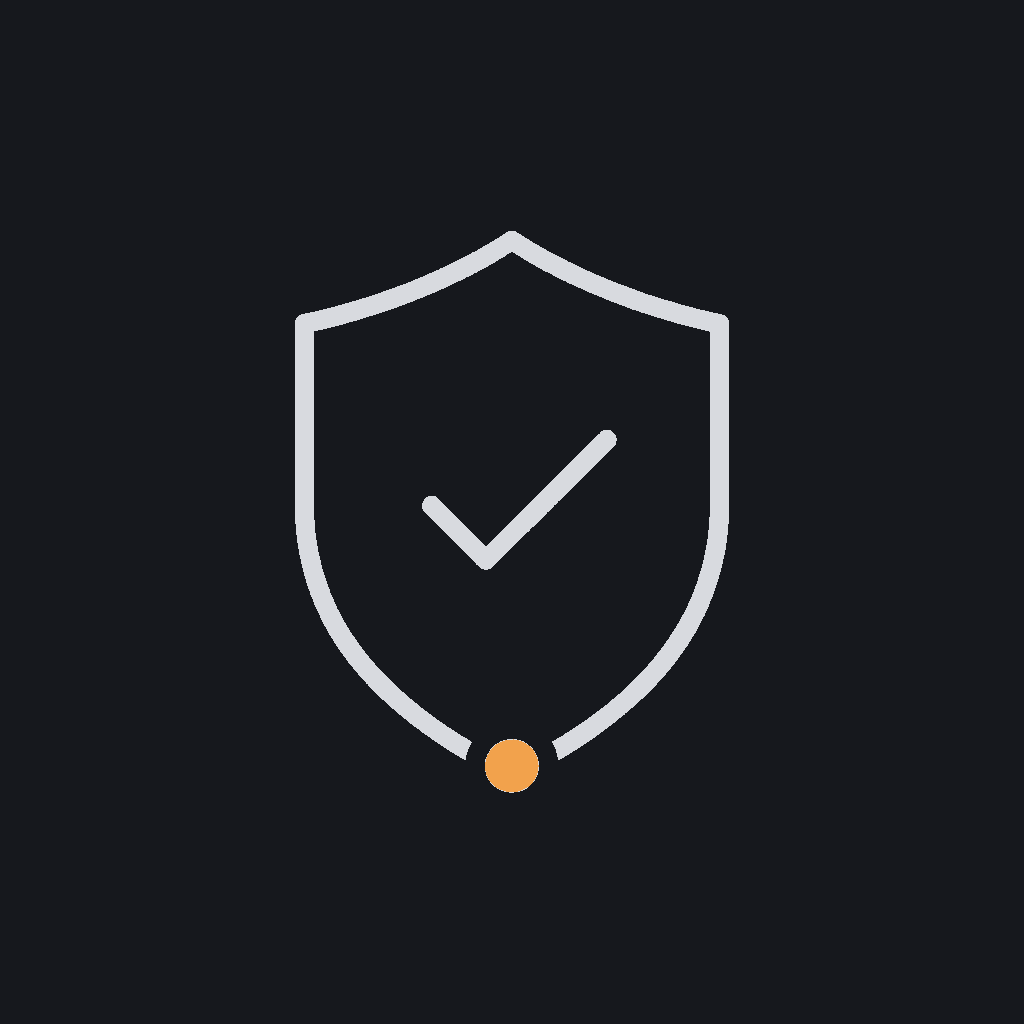 minimal line icon of a shield with a checkmark, representing a verified pass on production-grade criteria