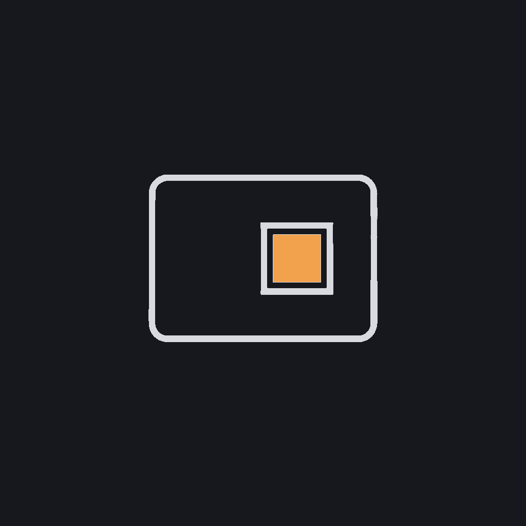 minimal line icon of a radiology scan frame with a highlighted detection box, imaging-analysis concept