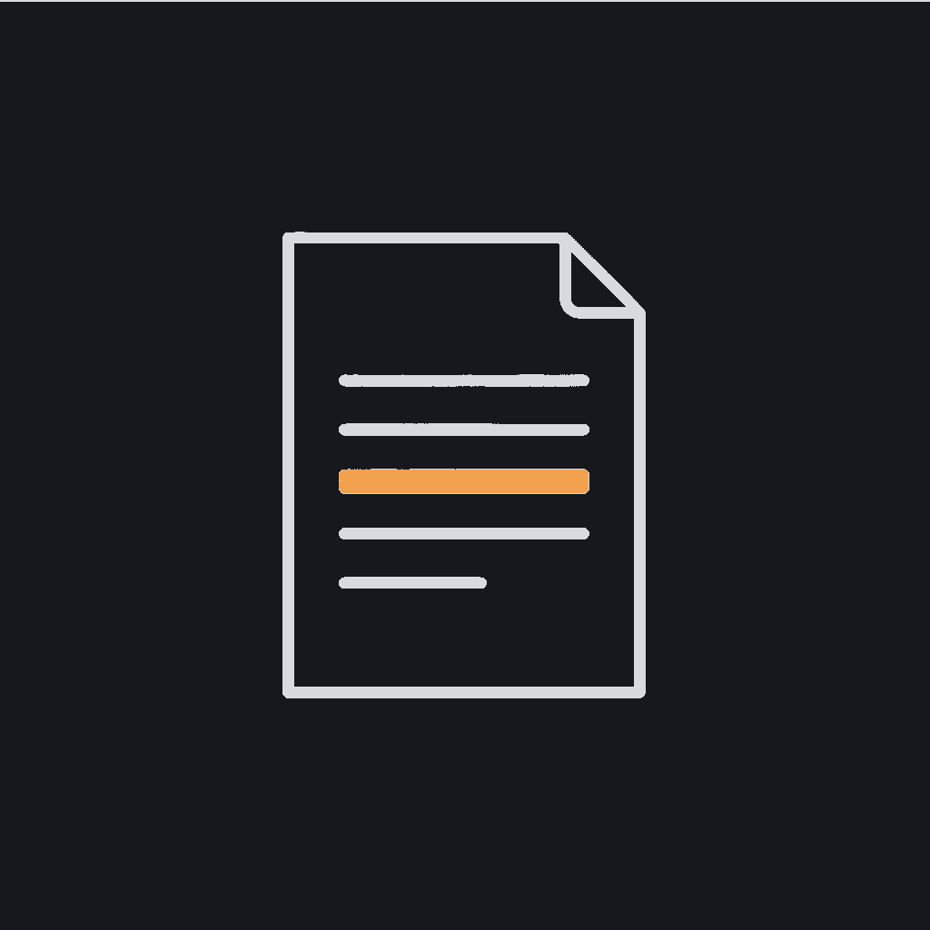 minimal line icon of a document with highlighted text lines, document-intelligence concept