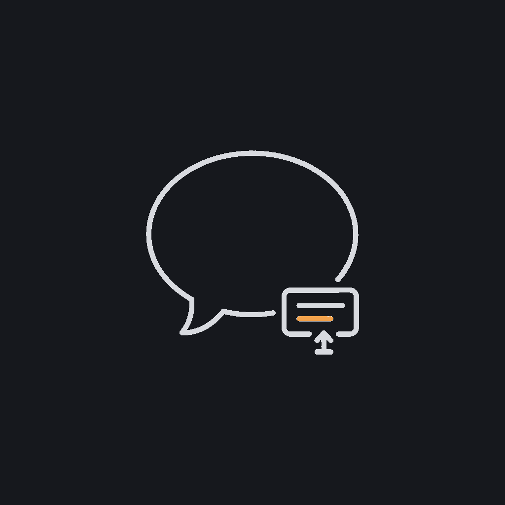 tiny line icon, chat bubble with citation tag