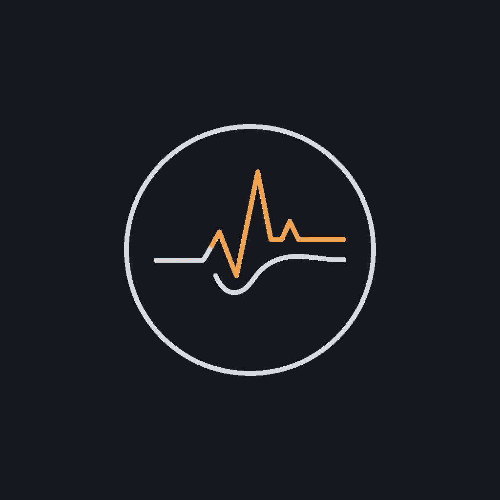 tiny line icon, spike above a trend line in a circle