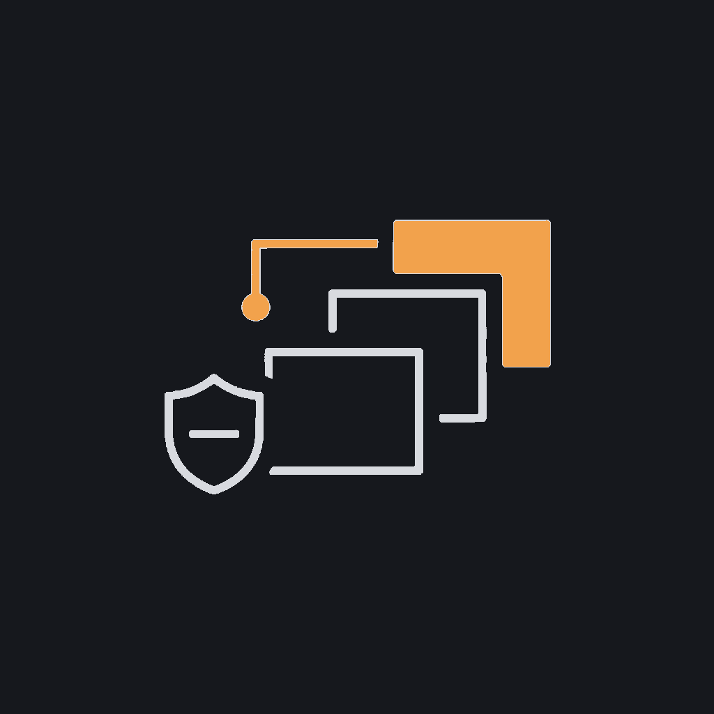 line icon of overlapping architecture blocks with one highlighted, model-selection concept