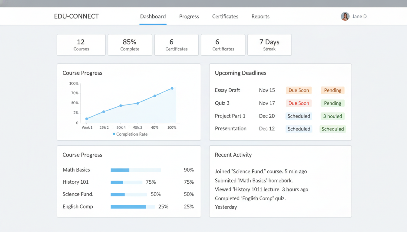 product screenshot of Studylab AI's adaptive lesson-path dashboard, real UI