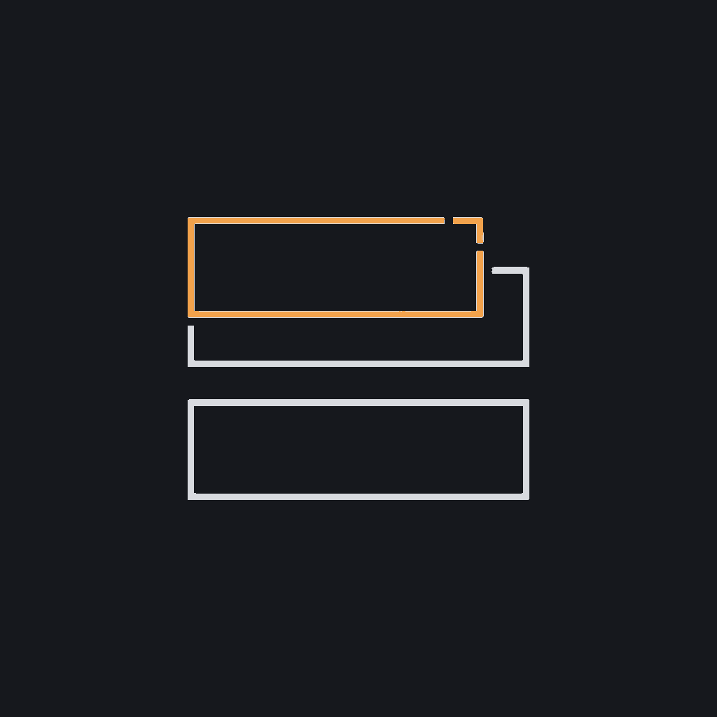 minimal line icon of a wireframe layout with stacked layers, UI design system concept